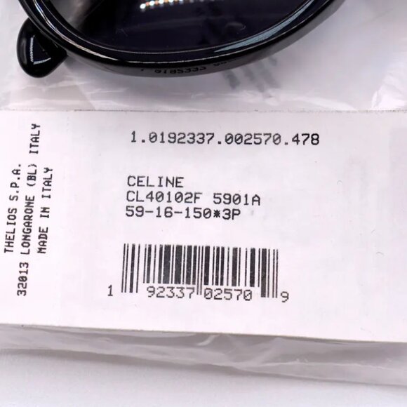 NEW CELINE PARIS CL40102F 01A BLACK AUTHENTIC SUNGLASSES - Picture 7 of 7